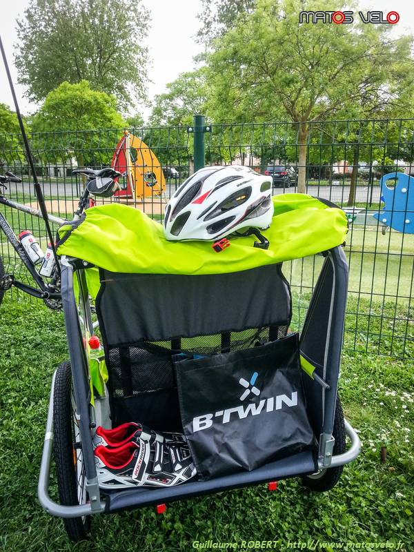 remorque velo poussette decathlon