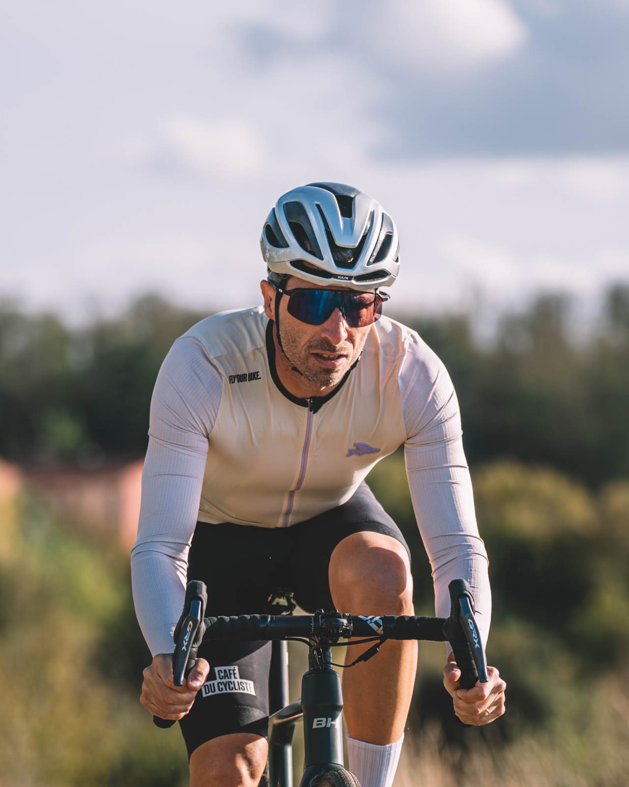 Essai de l ensemble Caf du Cycliste maillot manches longues
